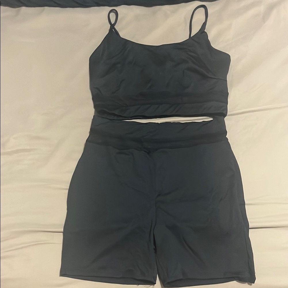 Fashion Nova Black Athletic Shorts Set